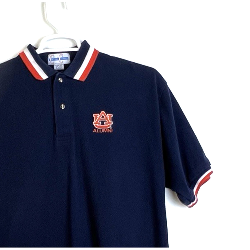 Auburn University Alumni Polo Men XXL Cotton Knit Blue Orange College Alabama